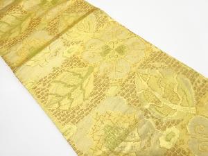 アンティーク　花更紗模様織り出し袋帯（材料）